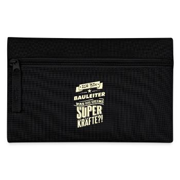 Superkräfte Bauleiter RAHMENLOS Geschenk - Federtasche - Schwarz - Vorne