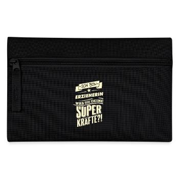 Superkräfte Erzieherin RAHMENLOS Geschenk - Federtasche - Schwarz - Vorne