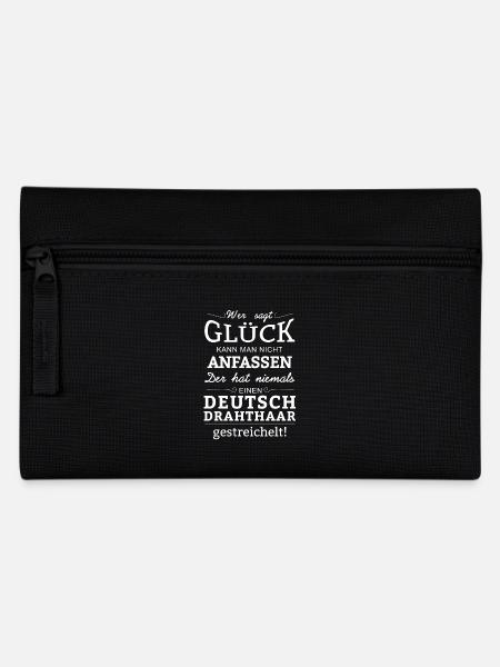 Glück nicht anfassen - Deutsch Drahthaar - Federtasche - Schwarz