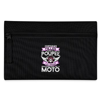 "Les princesses moto" t-shirt humour moto - Trousse - noir - Devant