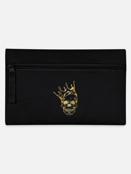 Totenkopf Krone ◊ Gold König ◊ Skull King Geschenk - Federtasche - Schwarz
