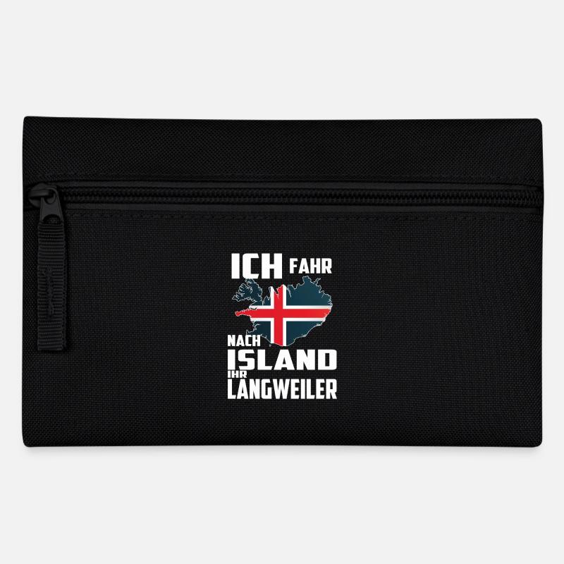 Ich fahr nach Island - Federtasche - Schwarz