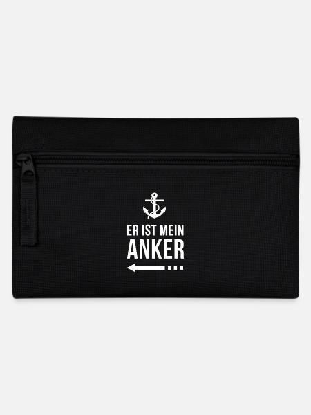 Er ist mein Anker | Partner Edition | Ehepaar Paar - Federtasche - Schwarz