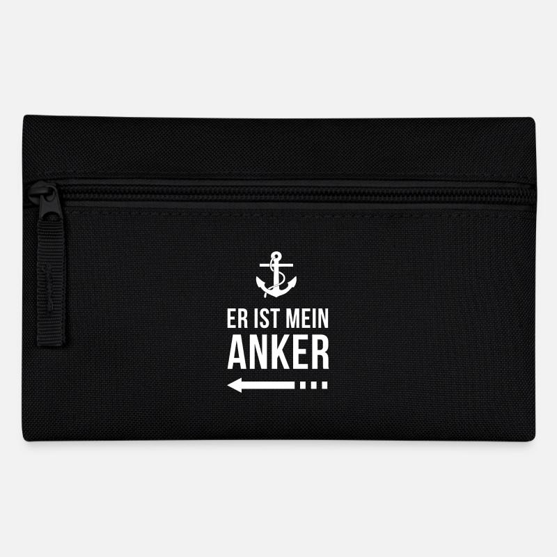 Er ist mein Anker | Partner Edition | Ehepaar Paar - Federtasche - Schwarz