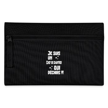 Chef de chantier qui déchire cadeau - Trousse - noir - Devant