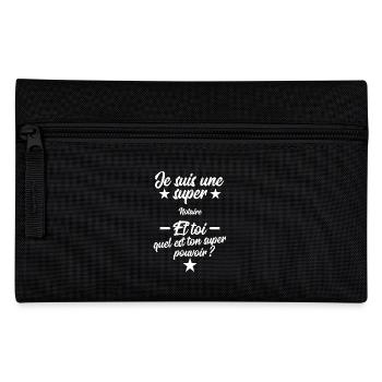 Je suis une super Notaire cadeau - Trousse - noir - Devant