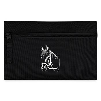 Pferdekopf - Federtasche - Schwarz - Vorne