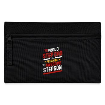 Proud Step Dad Of A Freaking Awesome Stepson - Pencil Case - black - Front