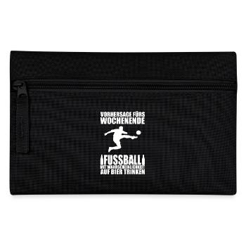 Wochenende fussball bier trinken sport geschenk - Federtasche - Schwarz - Vorne