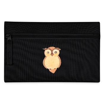Eagle owl watercolor - Pencil Case - black - Front