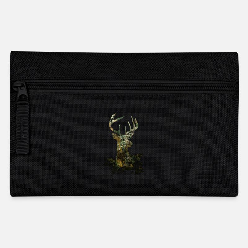 Camouflage Hirsch - Federtasche - Schwarz