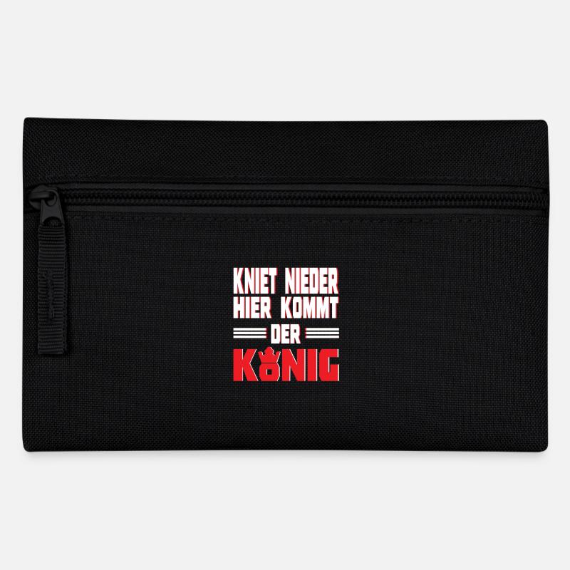Lustiger Spruch Hier kommt der König Geschenkidee - Federtasche - Schwarz
