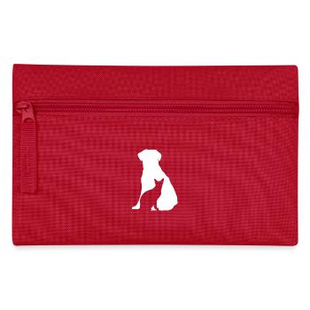 Hund und Katze - Federtasche - Rot - Vorne