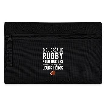 Dieu créa le rugby humour - Trousse - noir - Devant