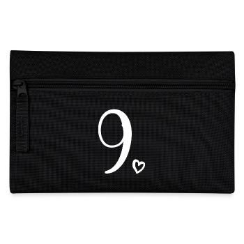 9th Birthday Kids Girls 9 Years Old Cute Number 9 - Pencil Case - black - Front