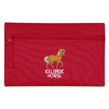 Haflinger Pferde Pferdenarr Statement Islandpferde - Federtasche - Rot - Vorne