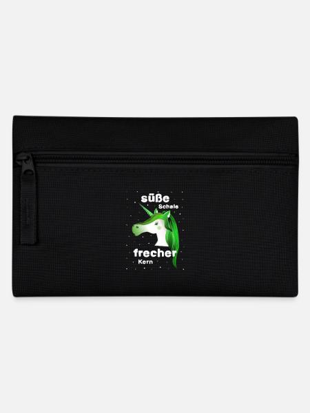 grünes Einhorn frecher süß - Federtasche - Schwarz