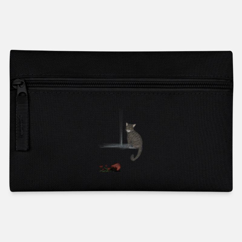 Tigré au clair de lune et rose déchue - Trousse - noir