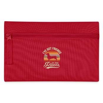 I've Got Friends In Low Places, Dachshund Wiener - Pencil Case - red - Front
