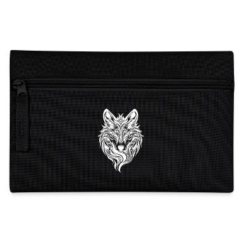 Vintage Angry Wolf Portrait Tribal Tattoo Style - Trousse - noir - Devant