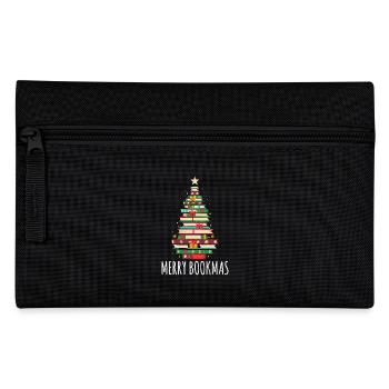 Bücher Weihnachtsbaum, Merry Bookmas - Federtasche - Schwarz - Vorne