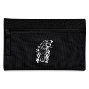 Papageien Vogel weiß - Federtasche - Schwarz - Vorne