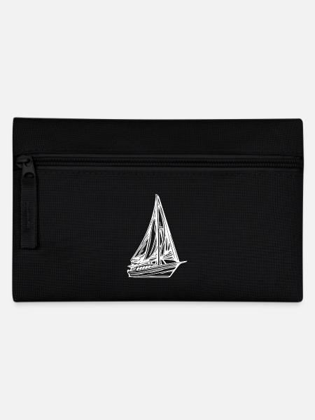 Segelboot mit Segel für Kapitäne und Skipper - Federtasche - Schwarz