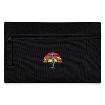 Außerirdischer Friedensgruß Retro Sonnenuntergang - Federtasche - Schwarz - Vorne
