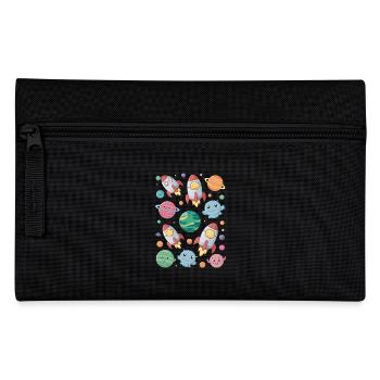Kids Space Adventure With Fun Planets - Pencil Case - black - Front