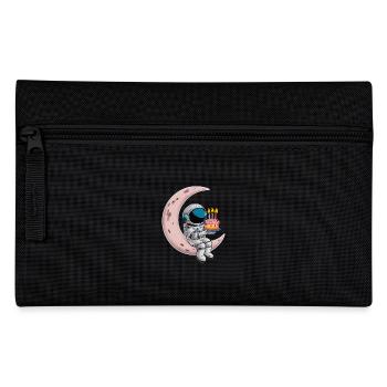 Un astronaute célèbre avec un gâteau sur la lune - Trousse - noir - Devant