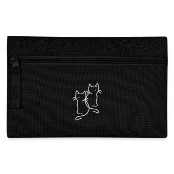 80er 90er Retruo Vintage Katzen Katze Kätzchen - Federtasche - Schwarz - Vorne