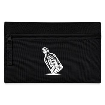 Ship in a bottle with set sails - Pencil Case - black - Front