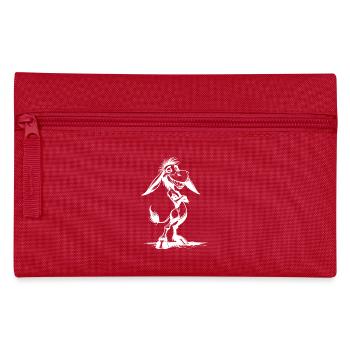 Donkey Cartoon Grinning Long-Eared - Pencil Case - red - Front