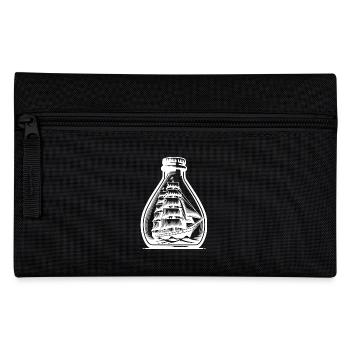 Mer calme vieux voilier dans une bouteille - Trousse - noir - Devant