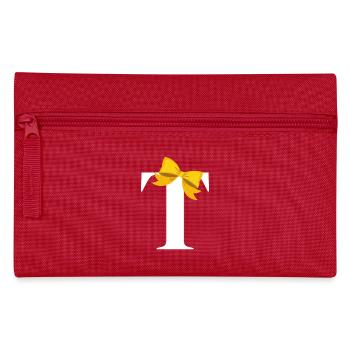 Lettre t nœud jaune - Trousse - rouge - Devant
