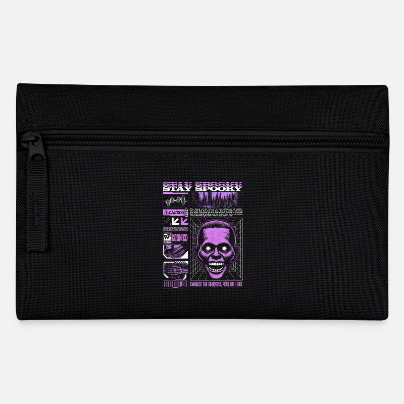 Restez Spooky Ghost Blanc & Lilas Saison d’Halloween - Trousse - noir