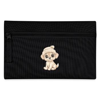 chien mignon mignon bébé enfants animal chiot dessin animé - Trousse - noir - Devant