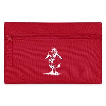 Smiling Long-Eared Donkey Grinning Cartoon - Pencil Case - red - Front