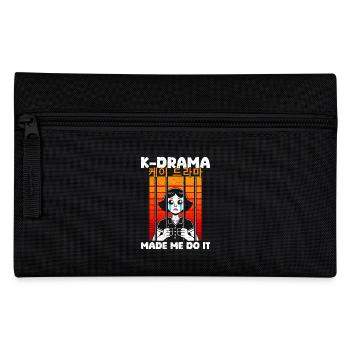 K-Drama Made Me Do It Retro Vintage Sarcastic Meme - Pencil Case - black - Front