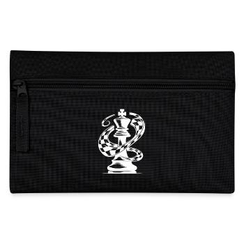 Chess Piece King Checkerboard Tattoo Drawing - Pencil Case - black - Front