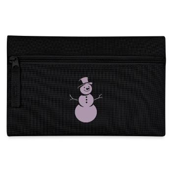 Minimalistische Silhouette eines Schneemanns - Federtasche - Schwarz - Vorne