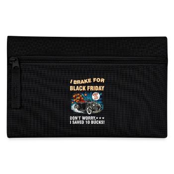I Brake for Black Friday Funny Retro Sarcastic - Pencil Case - black - Front