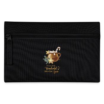 Hot Cacao, It's the most wonderful time, Gold - Federtasche - Schwarz - Vorne