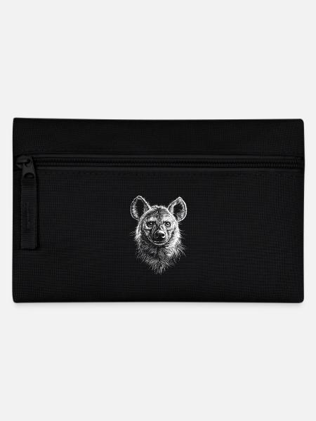 Hyäne Tüpfelhyäne Portrait Wildlife Africa Tiere - Federtasche - Schwarz