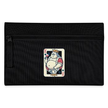 Drôle de roi de cœur buvant du vin - Trousse - noir - Devant