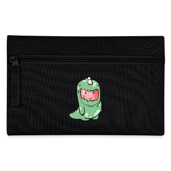 Halloweeen T-Shirt Dino - Erdbeere verkleidet - Federtasche - Schwarz - Vorne