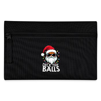 Basketball Im Weihnachtsmannkostüm "Deck The Balls - Federtasche - Schwarz - Vorne