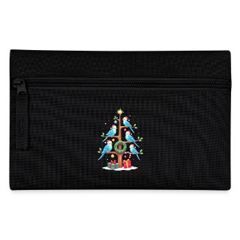 Budgie Bird Christmas Tree Christmas - Pencil Case - black - Front