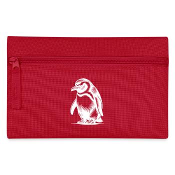 Cunning Clever Kids Penguin Tattoo Style - Pencil Case - red - Front