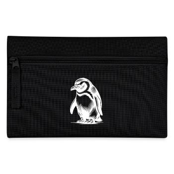 Listiger cleverer Kinder Pinguin Tattoo Style - Federtasche - Schwarz - Vorne